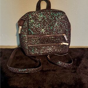 Glittery Black Mini Backpack